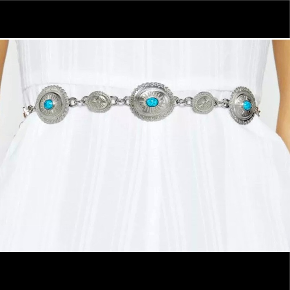 metallic Chain belt BCBG  L/XL NWT Antique nickel